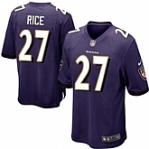 Nike Men & Women & Youth Ravens #27 Rice Purple Team Color Game Jersey,baseball caps,new era cap wholesale,wholesale hats